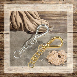 พวงกุญแจโลหะผสมสังกะสีทรงกลมสุดหรู ดีไซน์เก๋ พร้อมตัวล็อคแบบก้ามปู และจี้เชื่อมต่อสำหรับกระเป๋า ลดราคาสุดพิเศษ - Product Image 3