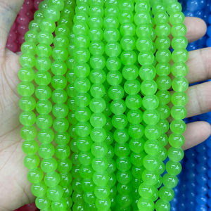 JD GEM toptan tek saf renk gevşek cam boncuk DIY takı yapımı için renkli <span class=keywords><strong>8mm</strong></span> yuvarlak boncuk kolye - Product Image 3