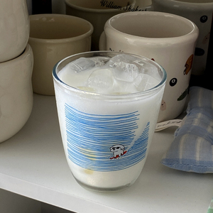 렐리이 핸드페인팅 서핑 강아지 유리 머그컵 두들 키튼 커피 머그컵 300ml - Product Image 4