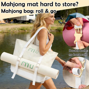 Ensemble de sacs de mahjong de grande capacité de qualité supérieure, sac de transport en toile 3 pièces pour le jeu de mahjong américain et les voyages de week-end - Product Image 5
