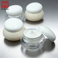 Pot de luxe pour crème de soin du visage, base PET à large ouverture avec couvercle à vis, conteneur en plastique pour gommage corporel