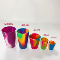 Gobelet en silicone incassable avec couvercle, 6 tailles, logo personnalisé, sans BPA, résistant à la chaleur, gobelet de voyage OEM ODM
