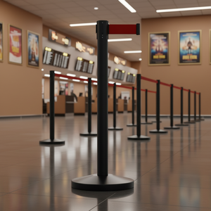 Barrière d'isolement télescopique <span class=keywords><strong>de</strong></span> 2 m en acier inoxydable <span class=keywords><strong>de</strong></span> qualité ingénierie, protection réfléchissante IP10, sans éclairage, non étanche - Product Image 1