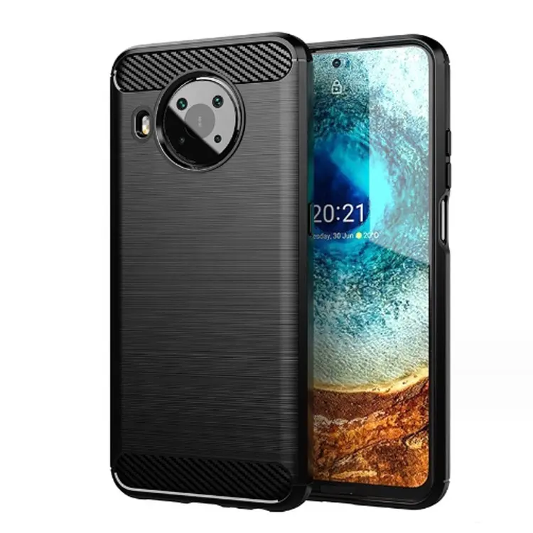 Sợi Carbon chải tất cả các-bọc vỏ mềm bìa cho Nokia X10/X20