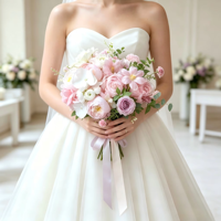 Buket Pengantin Buatan Khusus Bunga Sutra Real Touch yang Dipersonalisasi untuk Pengantin dan Pengiring Pengantin