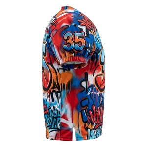 Maillot de football américain personnalisé respirant pour l'entraînement d'équipe, unisexe, imprimé par transfert thermique, col en V, manches courtes - Product Image 2