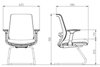Chaise visiteur avec accoudoir à dossier en maille confortable GT2-B avec base en porte-à-faux pour une utilisation de conférence moderne à l'hôpital de l'hôtel scolaire