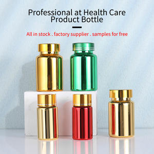 Aangepaste Pillen Fles Galvaniseren Goud Plastic Opslagfles Voor Chemische Vloeibare Flesje Reagens Glans Metalen Kleur Container - Product Image 3