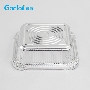 1 lb Wadah Foil Persegi Panjang 14 oz Nampan Sekali Pakai untuk Kemasan Daging Keju di Konter Deli EU, Wadah Katering Profesional - Product Image 2