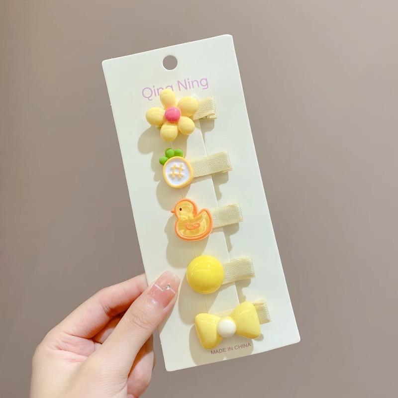 9 # fleur jaune épingle à cheveux ensemble de cinq pièces