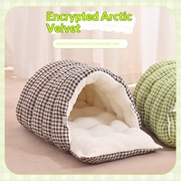 Niche pour animaux de compagnie en polyester, la plus vendue, chaude pour l'hiver, fermée, lit pour chien toutes saisons, niche pour petit chien, amovible, lavable, nid pour chat, utilisation intérieure