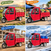 Tricycle avec cabine pare-vent, tricycle cargo à 3 roues, tricycle électrique robuste fermé ou ouvert pour la livraison de marchandises