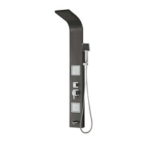 Panneau de douche mural pour salle de bain Titane Or Brossé Artisanat Thermostatique Jet Back Panel Hotel Deluxe Noir Colonne de douche