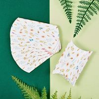 Oreiller en papier kraft vintage personnalisé boîte d'emballage de bonbons boîte à motif de fleurs boîtes cadeaux rustiques