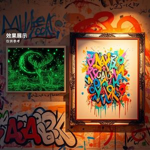 Nuevo producto de comercio electrónico transfronterizo: Pintura que brilla en la oscuridad Night Watcher Star Beast Secret Realm, Van Gogh Hecho a Mano - Product Image 2