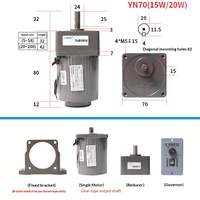 Moteur à engrenages à décélération de haute précision LINIX YN80, montage sur panneau 80 mm, monophasé 115/220 V, 25 W, vitesse variable, 50/60 Hz, IE3
