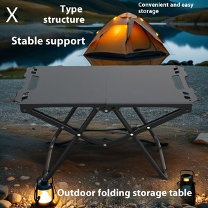 <span class=keywords><strong>Table</strong></span> <span class=keywords><strong>pliante</strong></span> portable carrée moderne IGT en fer, légère, multifonctionnelle, pour l'extérieur, le camping, le pique-nique, le thé, installation en une seconde - Product Image 4