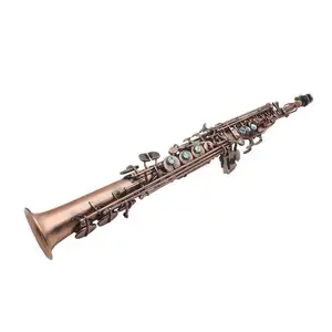 Saxofone retrô de cobre b, saxofone reto, tenor plano, alta qualidade, saxofone de cobre de alta qualidade