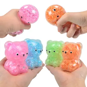 Hot Selling Maltose Syrup TPR Bear Shape Stress Toy Squished Stress Relief Cute Bear Promotional Gifts For Girls And Boys