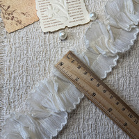Dentelle en maille plissée à picots et galon à point de croix, directement de l'usine, pour robes de cérémonie, jupes, oreillers Lolita et accessoires pour animaux de compagnie