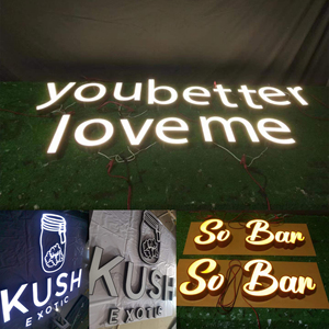 Boîte à lumière LED personnalisable enseigne publicitaire lumineuse acrylique caractère métal rétro-éclairage porte mot plaque pour transfrontalier - Product Image 4