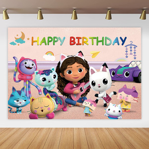 Fondo Fotográfico Cabby DoIIhouse, Fondo para Fotos <span class=keywords><strong>de</strong></span> Cumpleaños <span class=keywords><strong>de</strong></span> Niña, Decoración para Baby Shower, Pancarta <span class=keywords><strong>de</strong></span> Vinilo y Poliéster, Accesorio para Fotos X0465 - Product Image 4