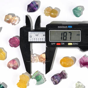 Esculturas de Animais em Cristal Natural para Cura, Mini Cães de Cristal Fluorita Arco-Íris de 0,5 polegadas, Artesanato em Pedra para Ornamentação - Product Image 2