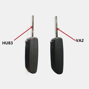 Coque de clé de voiture intelligente à 2 boutons, remplacement, ASK433.92 46 CHIP HU83 CE0523 pour Citroën <span class=keywords><strong>206</strong></span> 307 308 408, plastique noir + cuivre - Product Image 4