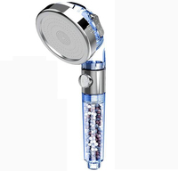 Pomme de douche à 3 fonctions, interrupteur d'arrêt réglable, économie d'eau, filtre anionique, pomme de douche à main haute pression