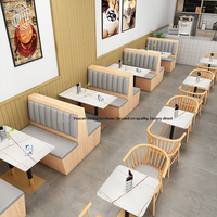 Canapés de restaurant personnalisés pour maison de thé ou restaurant occidental, avec rangement, en bois massif, design moderne et simple, double place, mobilier de restaurant