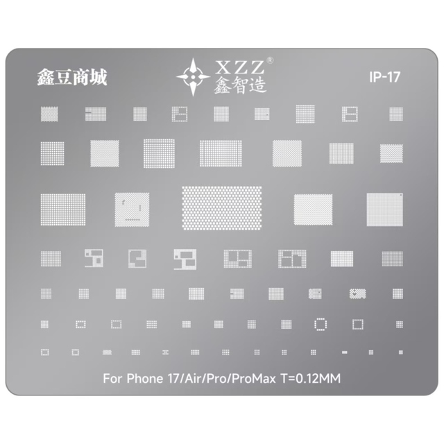 XZZ Stencil for iphone 17 Air 17 Pro Max Reballing Stencil