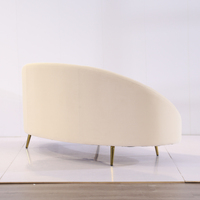 Canapé de salon courbe de Style nordique crémeux 170cm moderne hôtel appartement pieds en métal décor de mariage minimaliste lune Loft canapé