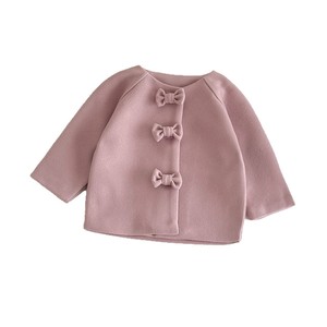Manteau Doux et Confortable en Peluche pour Bébé Fille, Hiver, avec Nœud sur le Devant, Coupe Trapèze, Manches Raglan, Col Rond, Rose Poudré, Chaud, pour Enfants - Product Image 5