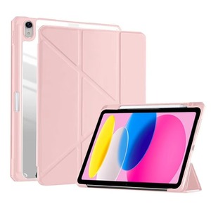 Housse de tablette avec béquille en forme de Y multi-angles compatible avec Xiaomi <span class=keywords><strong>Pad</strong></span> 6S Pro 12.4, coque arrière rigide transparente anti-déformation - Product Image 1