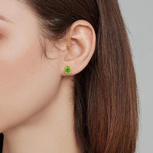 Boucles d'oreilles en jadeite naturelle, jade néphrite, argent S925 incrusté, design original, cadeau avec certificat d'évaluation D1297 - Product Image 4