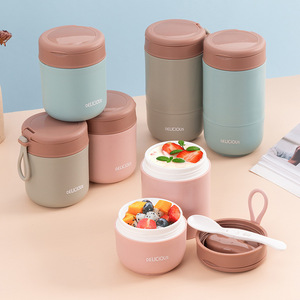 Portable Double Couche 304 En Acier Inoxydable Isolation Soupe Tasse Fiole Alimentaire Braisé Bécher Thermique Pot Scellé Soupe Conteneur pour Ki