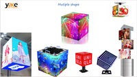 YAKE magico led cubo 4/5 i lati del display per negozi esterni interni display pubblicitario appeso montato in piedi per installazione led cubo