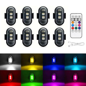 2/4/6x 7色ワイヤレス航空機LED RGBドローンストロボライトオートバイ用バイクリモート警告ライト信号ライト - Product Image 5