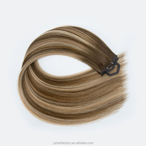 Wholesale Butterfly Weft Hair Extensions <b>Light</b> Color Virgin Double Drawn Human Hair Extensions with Double Weft Genius Hole Weft - Product Image 6