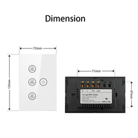 Usine En Gros Tuya APP Contrôle US Standard Écran Tactile 3 vitesses Smart Wifi Ventilateur plafond et lumière Interrupteur Mural