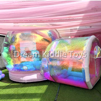 Dôme gonflable irisé coloré en PVC pour jeux et camping, tente bulle d'extérieur 3M/4M/5M avec souffleur