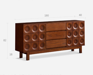 خزانة جانبية فاخرة أوروبية عتيقة ، خزانة خشبية صلبة لغرفة المعيشة ، خزانة تلفزيون - Product Image 6