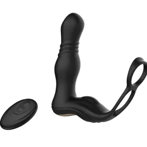 Massaggiatore Plug anale con 3 velocità di spinta e 10 anelli di vibrazione