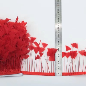 Nastro di Piume di Tacchino Tinte all'Ingrosso 8-18 cm, Bianco, per Abbigliamento, Gonne, Vestiti, Accessori e Decorazioni per Costumi - Product Image 2