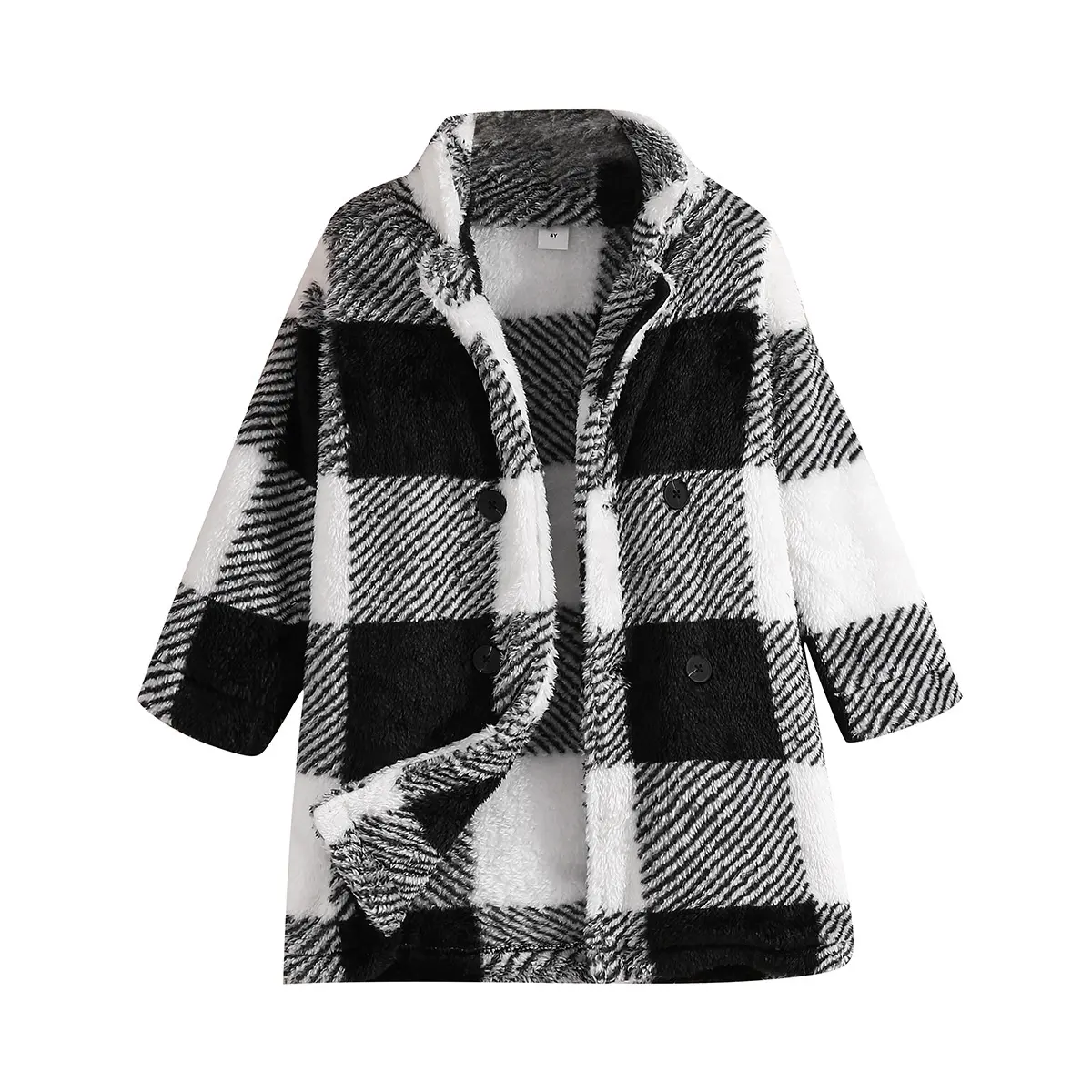 Модное зимнее пальто в клетку для мальчиков с длинным рукавом простая повседневная куртка От 4 до 7 лет мальчиков длинное пальто