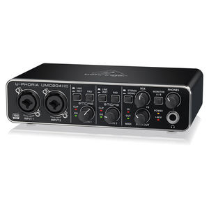 Carte son Behringer UMC204 Audiophile, interface <span class=keywords><strong>audio</strong></span>/MIDI USB 2 entrées 4 sorties, préamplis micro Midas pour enregistrement sur ordinateur et guitare. - Product Image 4