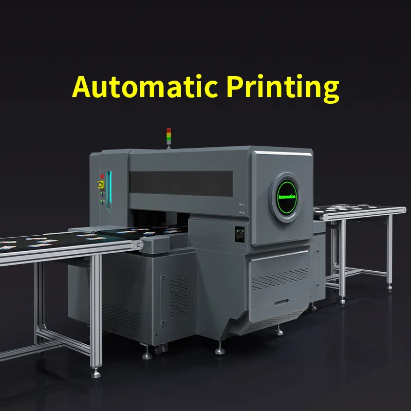 Impresora UV Maquinaria industrial Línea de producción de gran formato Caja plana para teléfono móvil Etiqueta adhesiva para tarjetas Máquina de impresión completamente automática