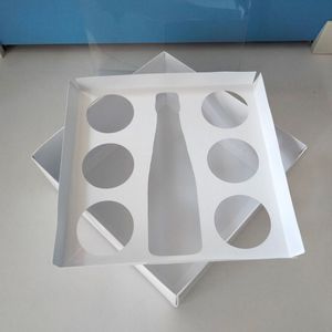 Imee trắng 6 cupcake rượu vang Hộp quà tặng với nắp rõ ràng Pastry Bánh hộp cao cupcake trong suốt Hamper hộp - Product Image 4