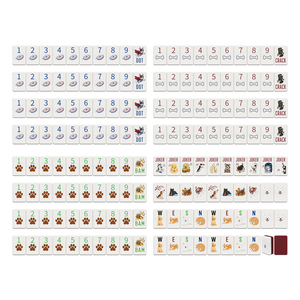 Fichas de Mahjong con Grabado de Perros: Pastor Alemán, Labrador, Golden Retriever, Bulldog, Color Borgoña, Estilo <span class=keywords><strong>Americano</strong></span> - Product Image 3