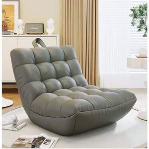 Chaise longue moderne canapé paresseux pour salon chambre à coucher avec cuir PU rembourré - Product Image 4